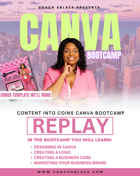 Content into COINS Canva Bootcamp Replay
